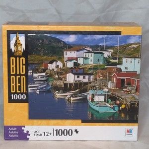 Big Ben brand 1000 Piece Jigsaw Puzzle Fishing Village Smalls Island New Sealed